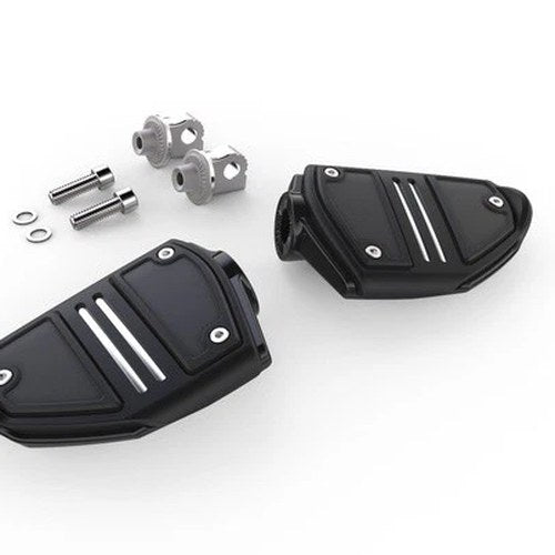 Ciro Twin Rail Footpegs with Adapters Male-Mount Black