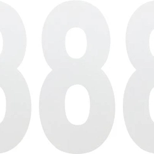 Factory Effex Standard Number Plate Number 8" #8 White 3-Pack