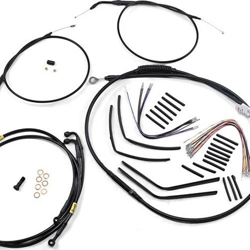 Burly Handlebar Cable/Line Kit for 12" Jail Bar Black #B30-1195 Harley Davidson