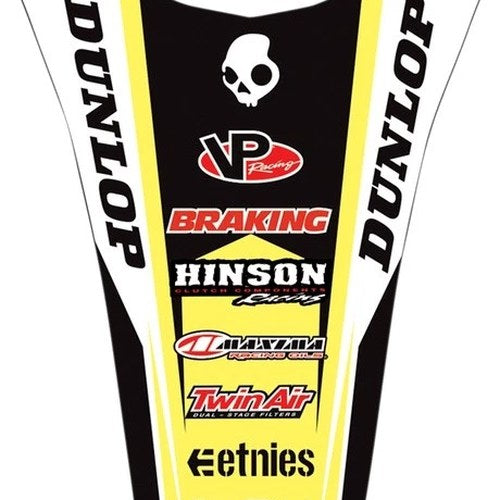 Factory Effex Rear Fender Graphics Kit Yellow fits Suzuki RM-Z250 2007-2009