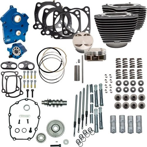 S&S 124" Water Cooled Power Pack Gear Cam Black Highlight/Chrome #310-1051C