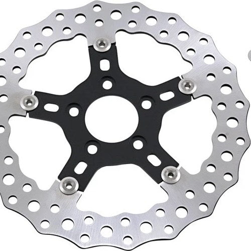 Arlen Ness Jagged Floating Brake Rotor 11.8" Rear Black/Silver #02-787