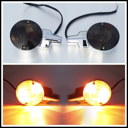 Front Flat Turn Signal Smoke Fit For 99-17 Harley Heritage Softail Classic Flstc