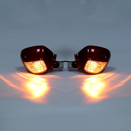 Red Rear View Mirrors with Turn Signal Fit For Honda Goldwing GL1800 2001-2017
