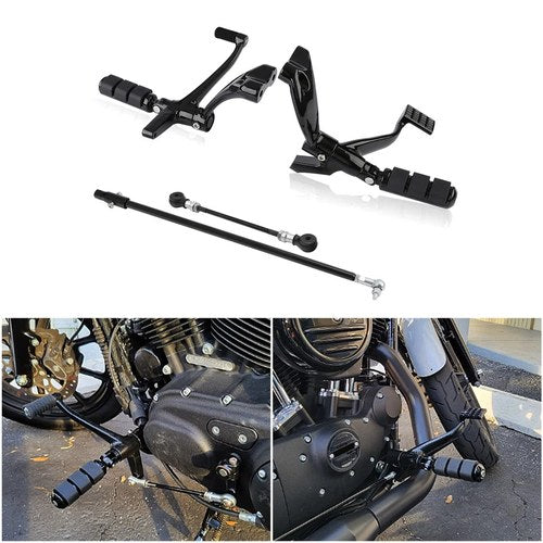 Complete Kit Pegs Levers Linkage Fit For Harley Sportster 883 1200 XL883N 72 48