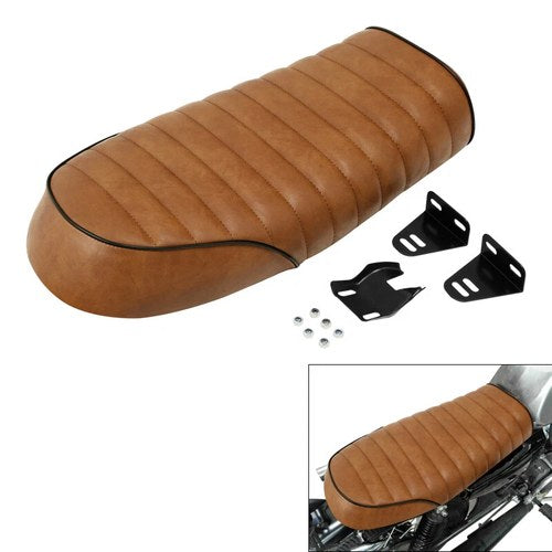 Motorcycle Cafe Racer Seat Flat Saddle Universal Fit For Harley Honda Yamaha US