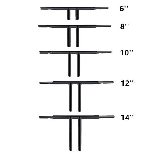Black 6"/8''/10"/12"/14'' Rise T-Bars Handlebar Fit For Harley Sportster Softail