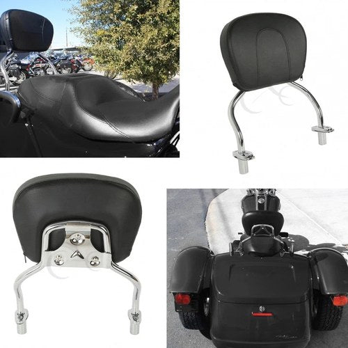 Chrome Detachable SissyBar Pad Backrest Fit For Harley Flrt Freewheeler 15-2025
