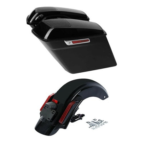 Vivid Black 5'' Saddlebag Rear Fender Fit For Harley Street Road Glide 2014-2024