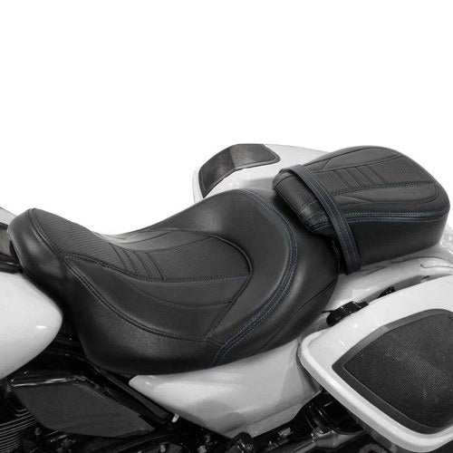 Black Driver Passenger Seat Two-up Fit For Harley Touring Road King Glide 09-22
