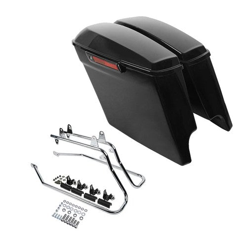 5" Extended Hard Saddlebags & Brackets Fit For Harley Softail Heritage 1984-2017