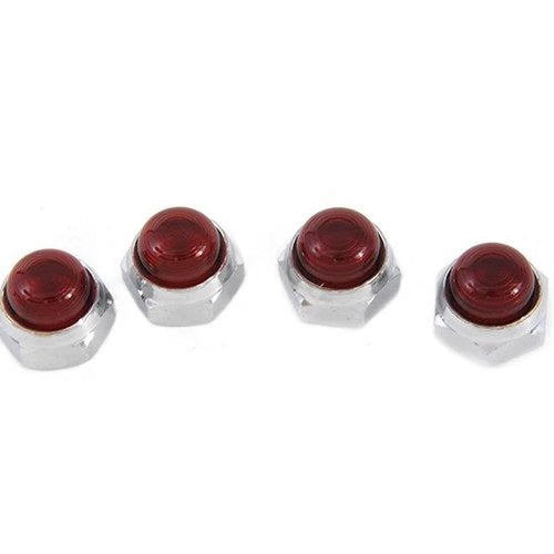 Red Rocker Arm Shaft End Caps for Harley-Davidson