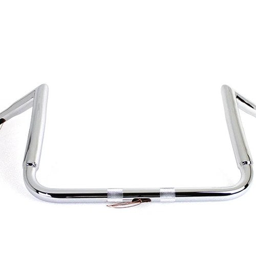 12 inch Chrome ChiZeled Z-Bar Handlebar without Indents for Harley-Davidson