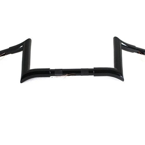 8 inch Black Z-Bar Handlebar with Indents for Harley-Davidson