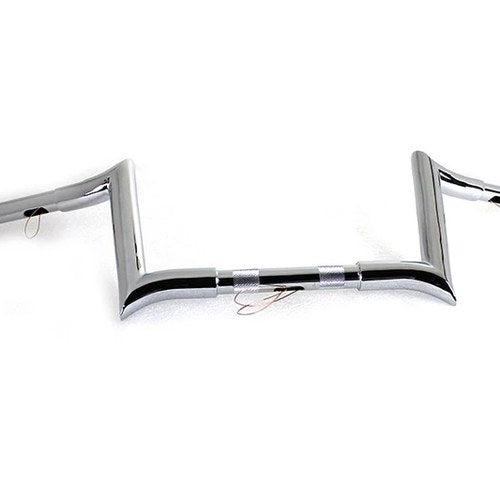 8 inch Chrome Z-Bar Handlebar with Indents for Harley-Davidson