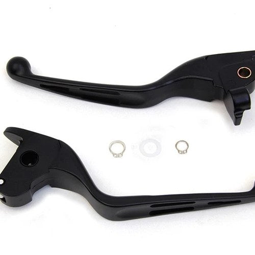 Matte Black 3-Slot Wide Hand Lever Set for Harley-Davidson