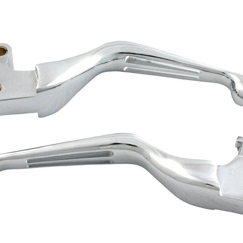 Chrome Slotted Hand Lever Set for Harley-Davidson