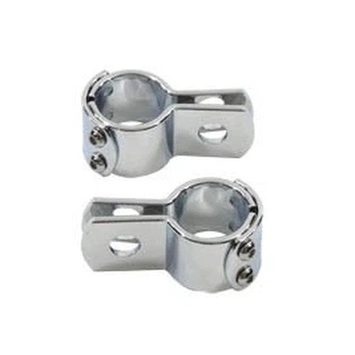 Chrome 1-1/4 inch Footpeg Mount Clamp Set for Harley-Davidson