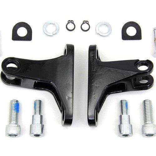Black Rear Passenger Mini Footboard Mount Kit for Harley-Davidson