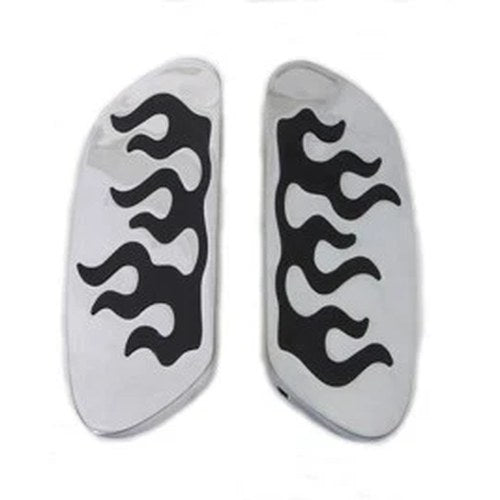 Passenger Footboard Set with Flame Design for Harley-Davidson