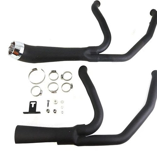 Cyclone 1-3/4 inch 2 into 1 Exhaust Header Set Black for Harley-Davidson
