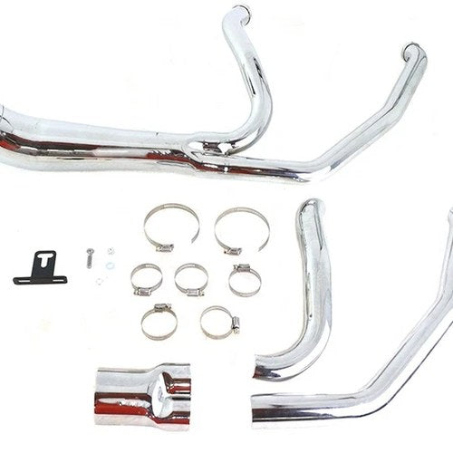 Cyclone 1-3/4 inch 2 into 1 Exhaust Header Set Chrome for Harley-Davidson