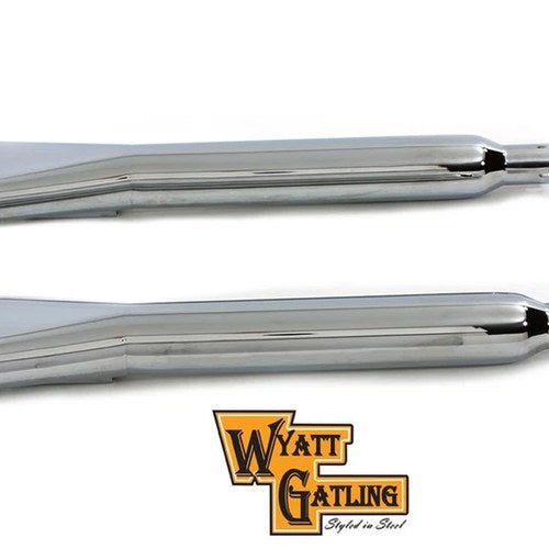 Wyatt Gatling Wide Oval Muffler Set for Harley-Davidson