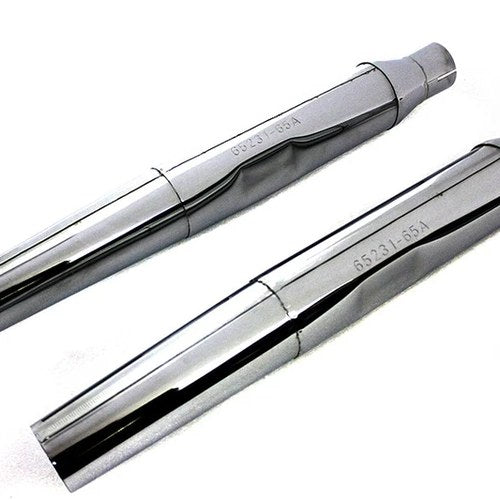 Replica Tapered Muffler Embossed Chrome for Harley-Davidson