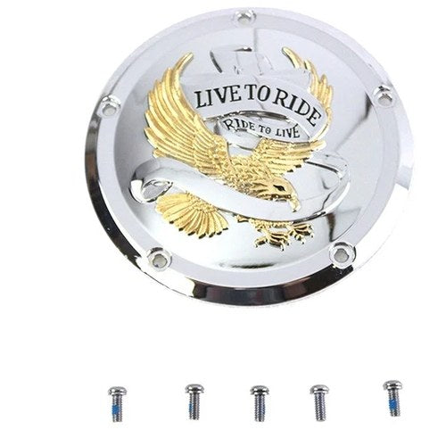 5-Hole Derby Cover Gold Inlay for Harley-Davidson