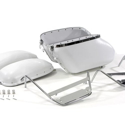 Replica Bubble Saddlebag Kit White for Harley-Davidson