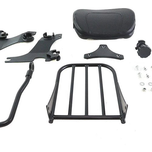 Gloss Black Sissy Bar and Rack for Harley-Davidson
