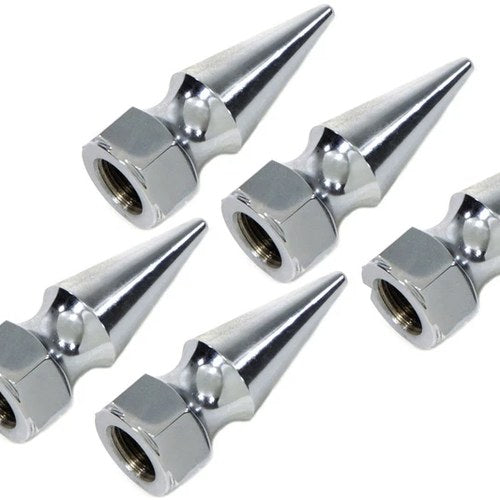 Chrome Pike Nut Fine 1/4 inch-28 Thread for Harley-Davidson