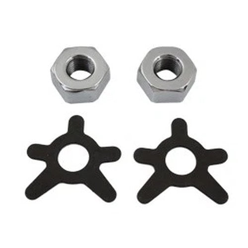 Brake Shaft Nut and Lock Kit Chrome for Harley-Davidson