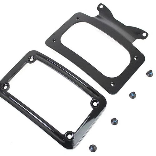 Curved License Plate with Frame Black for Harley-Davidson