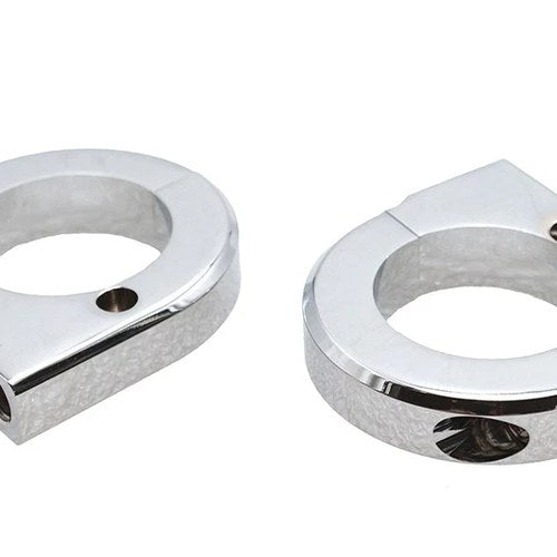 Chrome Universal Mount Clamp Set 1-3/8 inch for Harley-Davidson