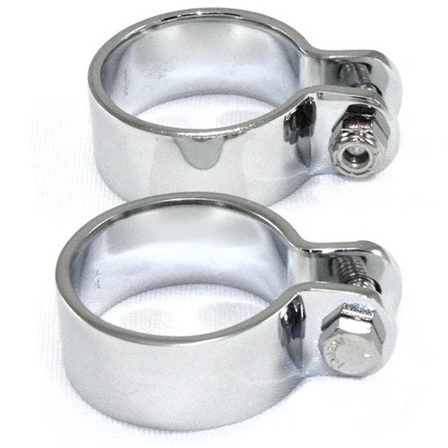 Chrome 1-7/8 inch Heavy Muffler Body and End Clamp Set for Harley-Davidson