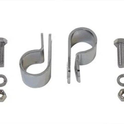 Chrome 1 inch Muffler Clamp Set for Harley-Davidson