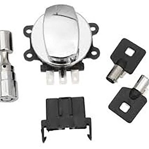 Side Hinge Ignition Switch Chrome with Fork Lock for Harley-Davidson