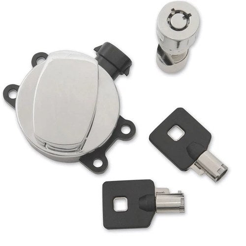 Side Hinge Ignition Switch Chrome with Fork Lock for Harley-Davidson