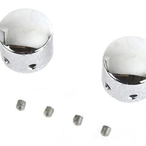 Domed Front Axle Cover Set Chrome Plated for Harley-Davidson
