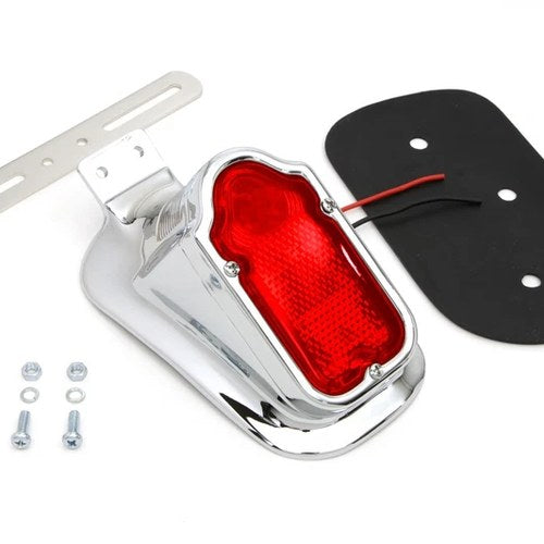 Chrome Tombstone Style Tail Lamp Assembly for Harley-Davidson