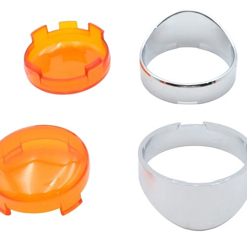 Turn Signal Bullet Flat Lens Visor Set for Harley-Davidson
