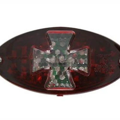 Oval Tail Lamp with Maltese Inset Red for Harley-Davidson