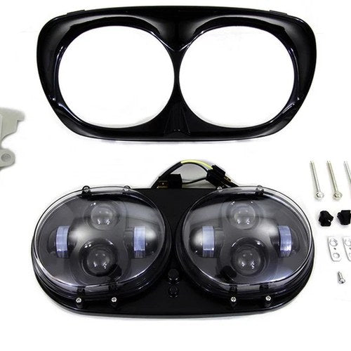 Black Dual LED Headlamp Unit for Harley-Davidson