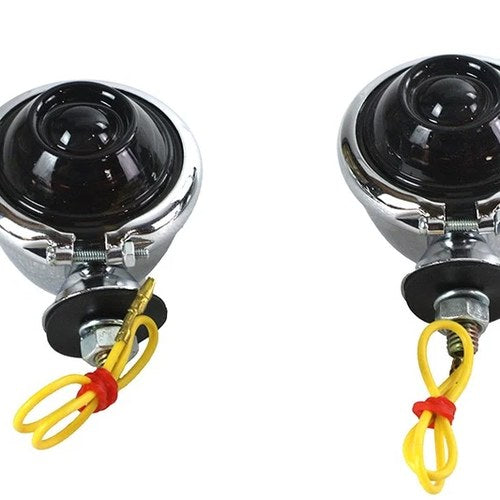 Chrome Turn Signal Set Bullet with Smoked Lens for Harley-Davidson