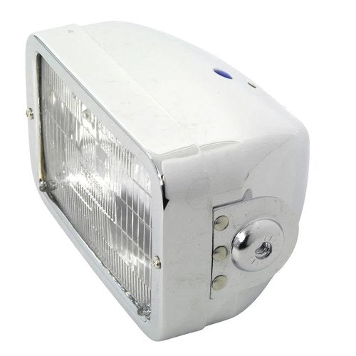 4-1/2 inch Headlamp Rectangular Caddy Type Chrome for Harley-Davidson