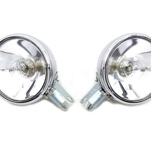 Replica Chrome Guide Spotlamp Set 6 Volt for Harley-Davidson