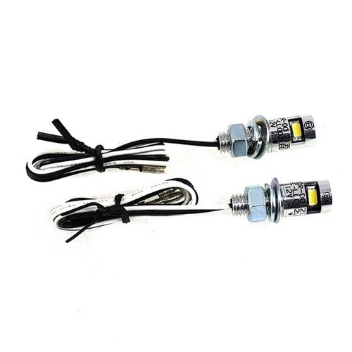 Chrome Burdett License Plate Bolt Set with LED for Harley-Davidson