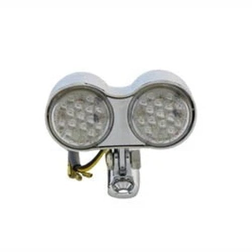 Chrome Oval Tail Lamp Assembly Red LED for Harley-Davidson