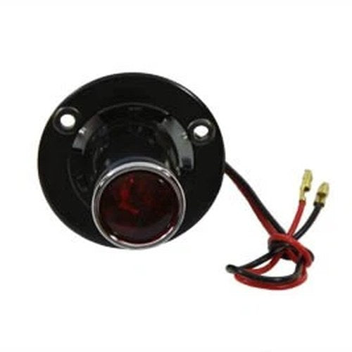 Black 1 inch Round Tail Lamp for Harley-Davidson